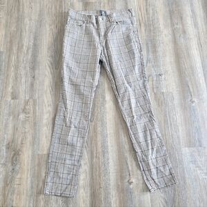H&M Men's Gray Skinny Plaid Chinos Size 30